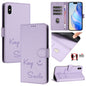 Smile Embossing RFID Leather Phone Case, For iPhone X / XS, For iPhone XR, For iPhone XS Max, For iPhone 8 Plus / 7 Plus