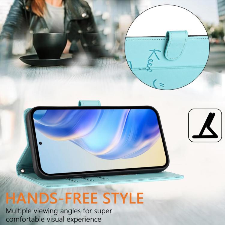Smile Embossing RFID Leather Phone Case, For iPhone 18 Pro / 17 Pro, For iPhone 18 Pro Max / 17 Pro Max, For iPhone 17, For iPhone Air