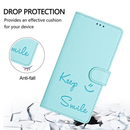 Smile Embossing RFID Leather Phone Case, For iPhone 18 Pro / 17 Pro, For iPhone 18 Pro Max / 17 Pro Max, For iPhone 17, For iPhone Air