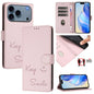 Smile Embossing RFID Leather Phone Case, For iPhone 18 Pro / 17 Pro, For iPhone 18 Pro Max / 17 Pro Max, For iPhone 17, For iPhone Air
