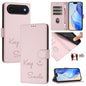 Smile Embossing RFID Leather Phone Case, For iPhone 18 Pro / 17 Pro, For iPhone 18 Pro Max / 17 Pro Max, For iPhone 17, For iPhone Air