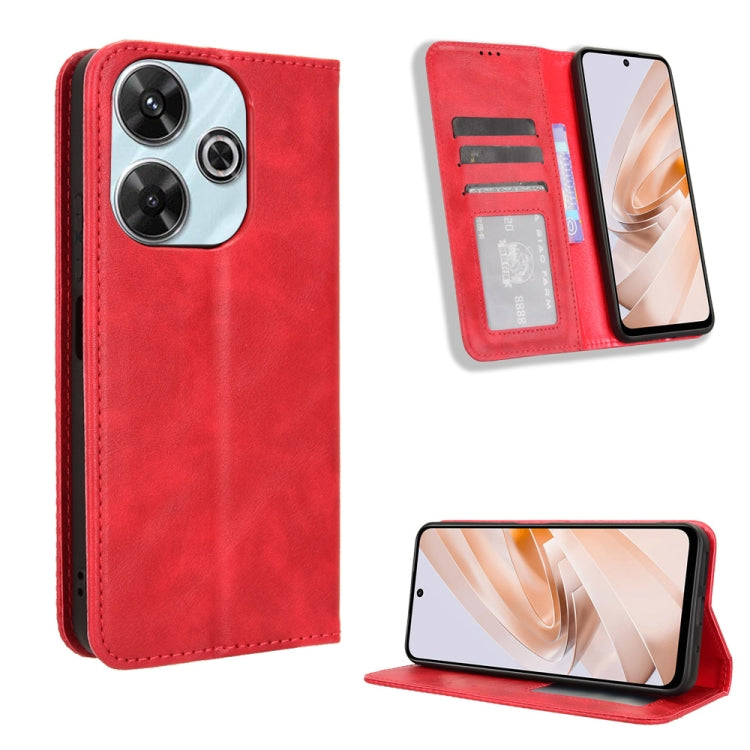 Magnetic Buckle Retro Texture Leather Phone Case, For Redmi 14C 4G, For Redmi K70 Ultra, For Redmi 13 4G / Note 13R 5G