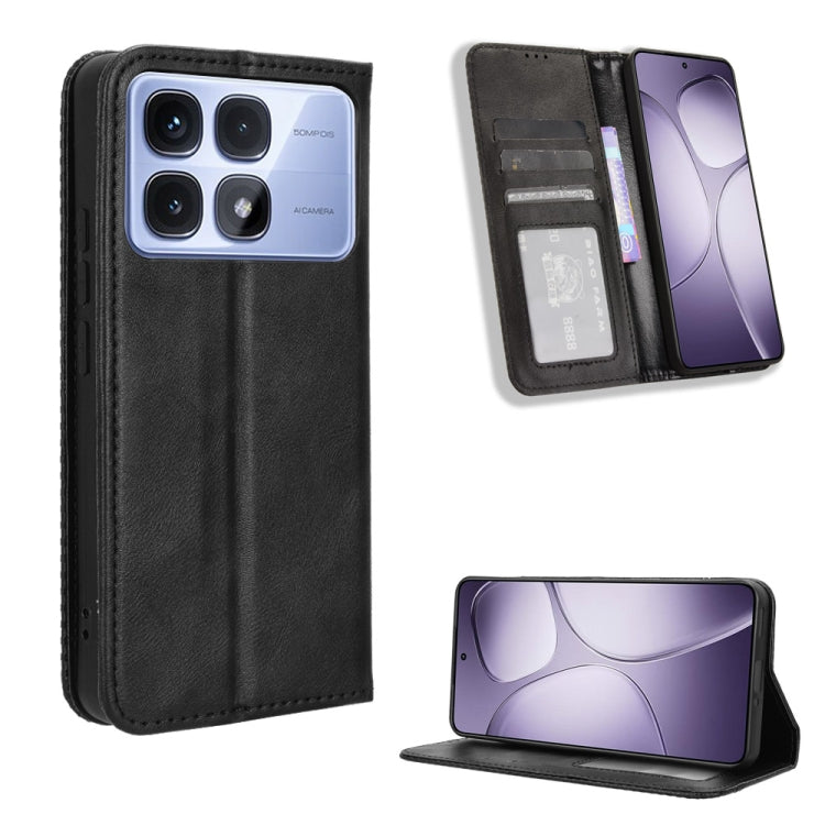 Magnetic Buckle Retro Texture Leather Phone Case, For Redmi 14C 4G, For Redmi K70 Ultra, For Redmi 13 4G / Note 13R 5G