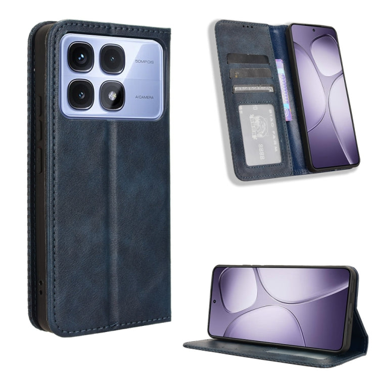 Magnetic Buckle Retro Texture Leather Phone Case, For Redmi 14C 4G, For Redmi K70 Ultra, For Redmi 13 4G / Note 13R 5G