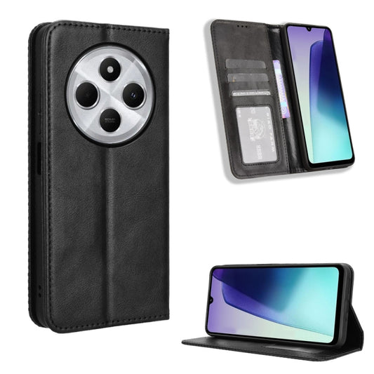 Magnetic Buckle Retro Texture Leather Phone Case, For Redmi 14C 4G, For Redmi K70 Ultra, For Redmi 13 4G / Note 13R 5G