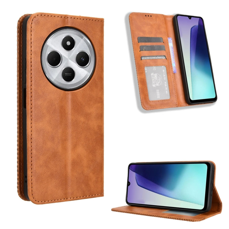 Magnetic Buckle Retro Texture Leather Phone Case, For Redmi 14C 4G, For Redmi K70 Ultra, For Redmi 13 4G / Note 13R 5G