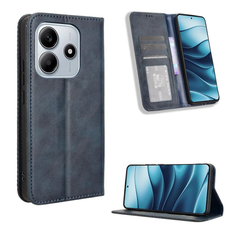 Magnetic Buckle Retro Texture Leather Phone Case, For Redmi K80 / K80 Pro, For Redmi Note 14 Pro 4G, For Redmi Note 14 4G Global 163.25mm, For Redmi Note 14 4G 163.25mm, For Redmi Note 14 Pro+ 5G, For Redmi 14C 4G