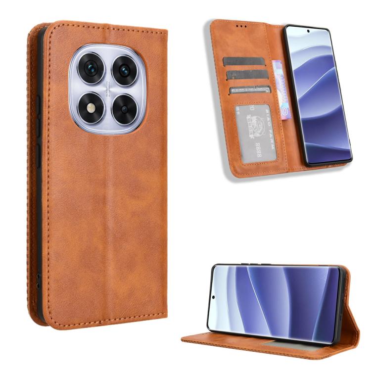 Magnetic Buckle Retro Texture Leather Phone Case, For Redmi K80 / K80 Pro, For Redmi Note 14 Pro 4G, For Redmi Note 14 4G Global 163.25mm, For Redmi Note 14 4G 163.25mm, For Redmi Note 14 Pro+ 5G, For Redmi 14C 4G