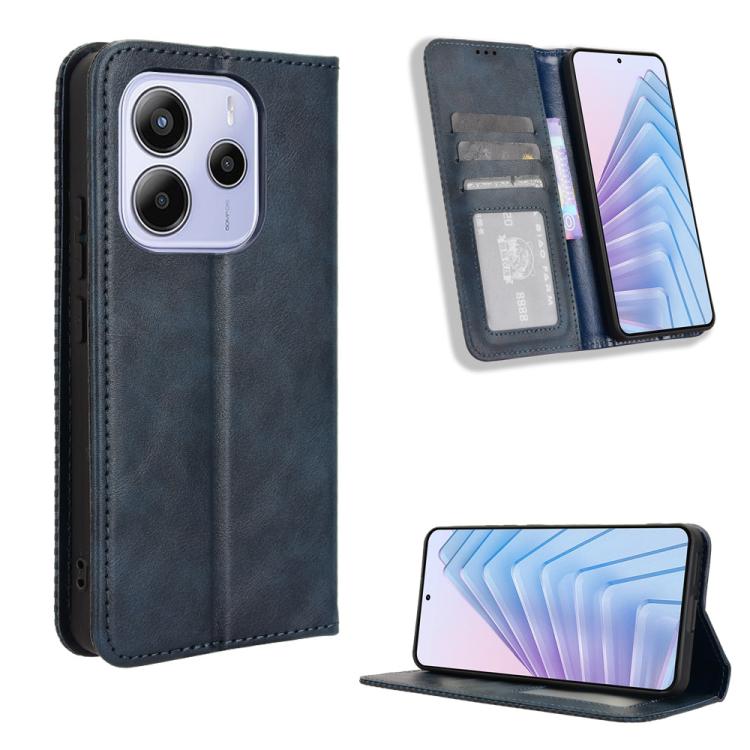 Magnetic Buckle Retro Texture Leather Phone Case, For Redmi Turbo 4 Pro 5G, For Redmi K80 / K80 Pro, For Redmi Note 14 Pro 4G, For Redmi Note 14 4G Global 163.25mm, For Redmi Note 14 4G 163.25mm, For Redmi Note 14 Pro+ 5G
