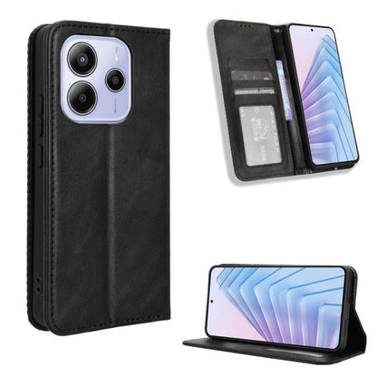 Magnetic Buckle Retro Texture Leather Phone Case, For Redmi 15C 5G / 4G Global 171mm / Poco C85 4G, For Xiaomi 15T 5G, For Redmi K80 Ultra, For Redmi A5 4G 173.3mm, For Redmi Note 14 4G 164.84mm EU Version, For Redmi Turbo 4 Pro 5G