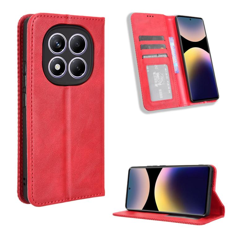 Magnetic Buckle Retro Texture Leather Phone Case, For Redmi K80 / K80 Pro, For Redmi Note 14 Pro 4G, For Redmi Note 14 4G Global 163.25mm, For Redmi Note 14 4G 163.25mm, For Redmi Note 14 Pro+ 5G, For Redmi 14C 4G
