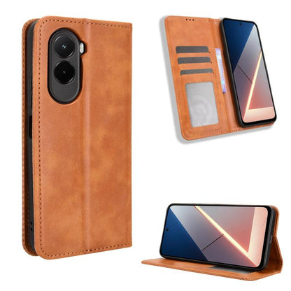Magnetic Buckle Retro Texture Leather Phone Case, For Redmi Note 15 Pro 4G Global 163.2mm, For Redmi K90 5G / Poco F8 Pro, For Redmi 15C 5G / 4G EU 173mm / Poco C85 5G, For Xiaomi Poco M7 4G 169mm, For Redmi 15 5G Global / 15 4G SEA 169.5mm            ...