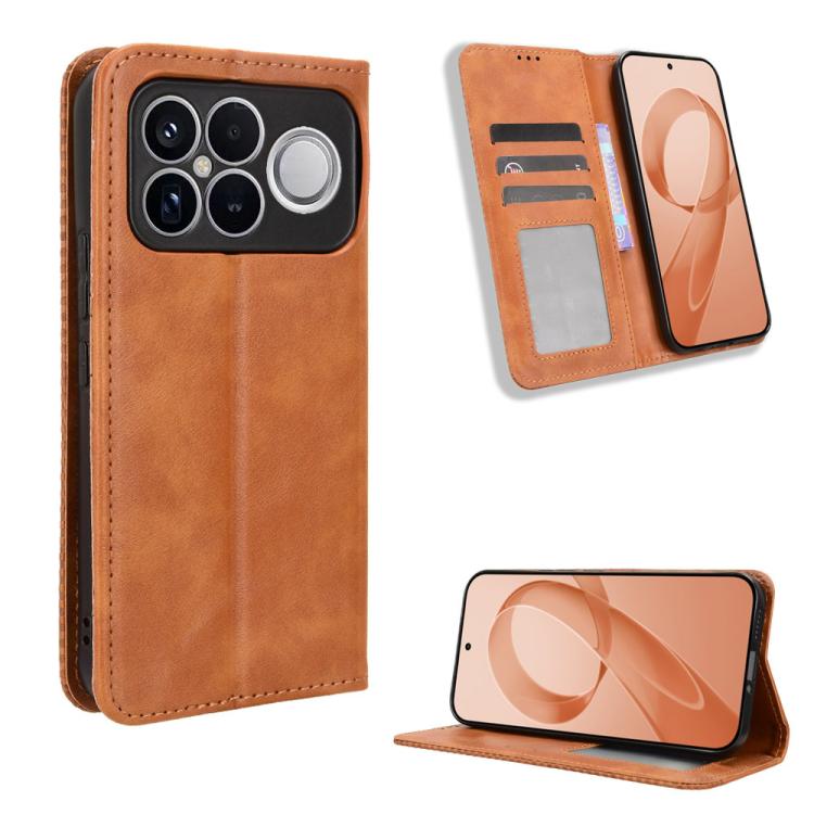 Magnetic Buckle Retro Texture Leather Phone Case, For Redmi K90 Pro Max 5G / Poco F8 Ultra, For Redmi Note 15 Pro 4G Global 163.2mm, For Redmi K90 5G / Poco F8 Pro, For Redmi 15C 5G / 4G EU 173mm / Poco C85 5G, For Xiaomi Poco M7 4G 169mm              ...
