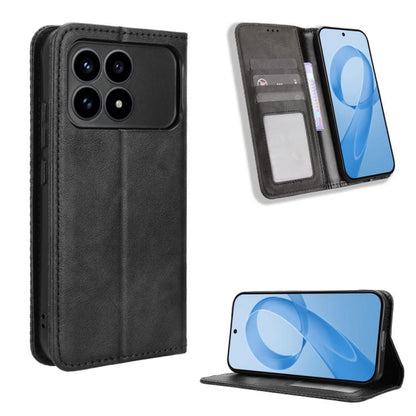 Magnetic Buckle Retro Texture Leather Phone Case, For Redmi Note 15 Pro 4G Global 163.2mm, For Redmi K90 5G / Poco F8 Pro, For Redmi 15C 5G / 4G EU 173mm / Poco C85 5G, For Xiaomi Poco M7 4G 169mm, For Redmi 15 5G Global / 15 4G SEA 169.5mm            ...