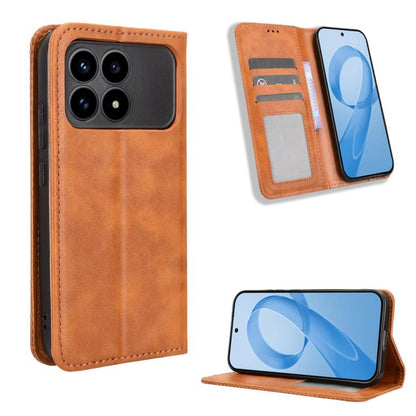 Magnetic Buckle Retro Texture Leather Phone Case, For Redmi Note 15 Pro 4G Global 163.2mm, For Redmi K90 5G / Poco F8 Pro, For Redmi 15C 5G / 4G EU 173mm / Poco C85 5G, For Xiaomi Poco M7 4G 169mm, For Redmi 15 5G Global / 15 4G SEA 169.5mm            ...