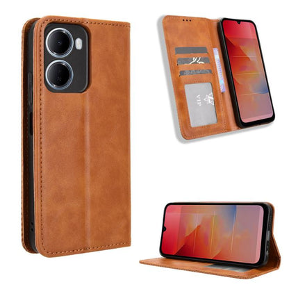 Magnetic Buckle Retro Texture Leather Phone Case, For Redmi A7 Pro 171mm / Poco C85x 5G, For Redmi 15a 5G / R70 5G / R70m 5G, For Redmi Turbo 5 Max 5G / Poco X8 Pro Max, For Redmi Turbo 5 5G / Poco X8 Pro, For Redmi Note 15 Pro+ 5G 163.3mm/Poco M8 Pro ...