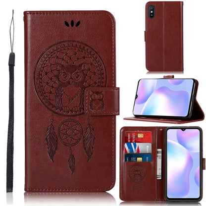 Wind Chime Owl Embossing Pattern Horizontal Flip Leather Case, with Holder & Card Slots & Wallet, For Xiaomi Redmi 9A