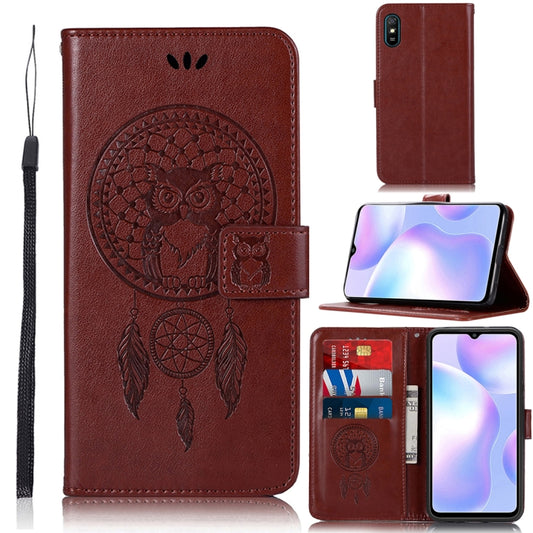 Wind Chime Owl Embossing Pattern Horizontal Flip Leather Case, with Holder & Card Slots & Wallet, For Xiaomi Redmi 9A