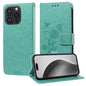 Embossed Butterfly Flowers Leather Phone Case, For iPhone 17e / 16e, For iPhone 16 Pro Max, For iPhone 16 Pro, For iPhone 16 Plus