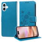 Embossed Butterfly Flowers Leather Phone Case, For iPhone 16, For iPhone 15 Pro Max, For iPhone 15 Pro, For iPhone 15 Plus