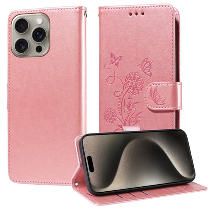 Embossed Butterfly Flowers Leather Phone Case, For iPhone 16, For iPhone 15 Pro Max, For iPhone 15 Pro, For iPhone 15 Plus