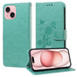 Embossed Butterfly Flowers Leather Phone Case, For iPhone 16, For iPhone 15 Pro Max, For iPhone 15 Pro, For iPhone 15 Plus