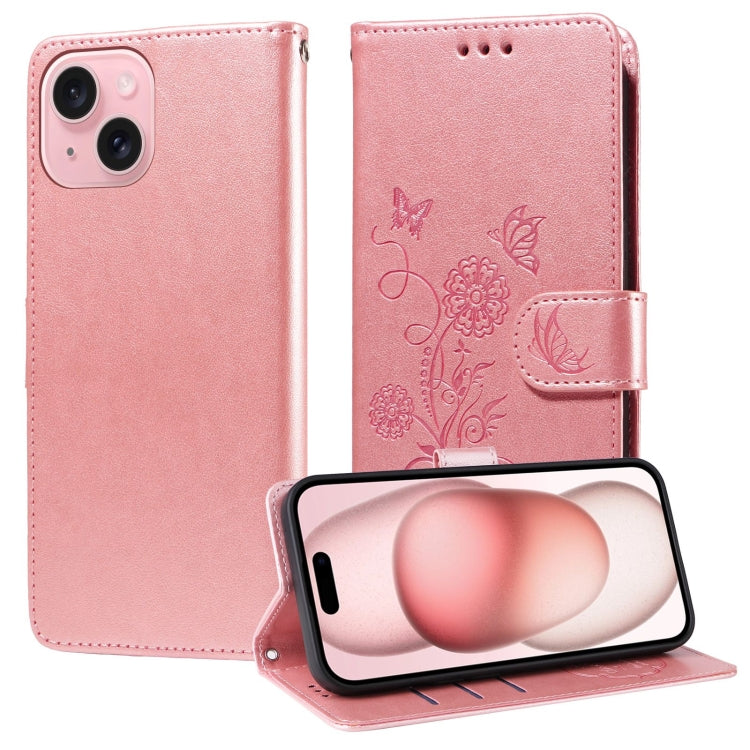 Embossed Butterfly Flowers Leather Phone Case, For iPhone 15, For iPhone 14 Plus, For iPhone 14, For iPhone 14 Pro