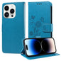 Embossed Butterfly Flowers Leather Phone Case, For iPhone 15, For iPhone 14 Plus, For iPhone 14, For iPhone 14 Pro
