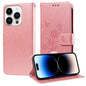 Embossed Butterfly Flowers Leather Phone Case, For iPhone 15, For iPhone 14 Plus, For iPhone 14, For iPhone 14 Pro