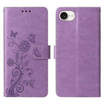 Embossed Butterfly Flowers Leather Phone Case, For iPhone 13, For iPhone 13 mini, For iPhone 12 / 12 Pro, For iPhone 12 Pro Max