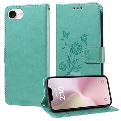 Embossed Butterfly Flowers Leather Phone Case, For iPhone 13, For iPhone 13 mini, For iPhone 12 / 12 Pro, For iPhone 12 Pro Max