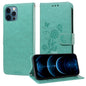 Embossed Butterfly Flowers Leather Phone Case, For iPhone 13, For iPhone 13 mini, For iPhone 12 / 12 Pro, For iPhone 12 Pro Max