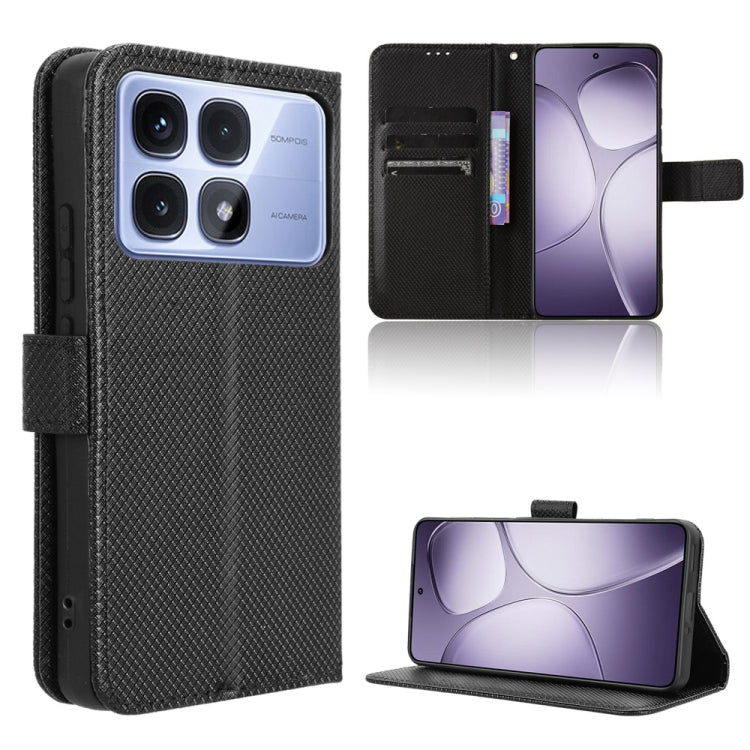 Diamond Texture Leather Phone Case, For Redmi Note 14 4G Global 163.25mm, For Redmi Note 14 Pro+ 5G, For Redmi K70 Ultra, For Redmi 13 4G / Note 13R 5G