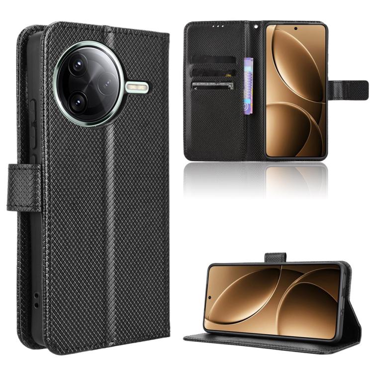 Diamond Texture Leather Phone Case, For Redmi A5 4G 173.3mm, For Redmi Note 14 4G 164.84mm EU Version, For Redmi Turbo 4 Pro 5G, For Redmi K80 / K80 Pro