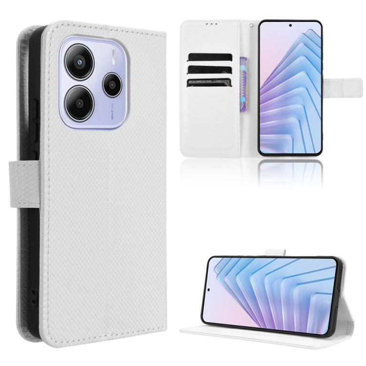 Diamond Texture Leather Phone Case, For Redmi A5 4G 173.3mm, For Redmi Note 14 4G 164.84mm EU Version, For Redmi Turbo 4 Pro 5G, For Redmi K80 / K80 Pro