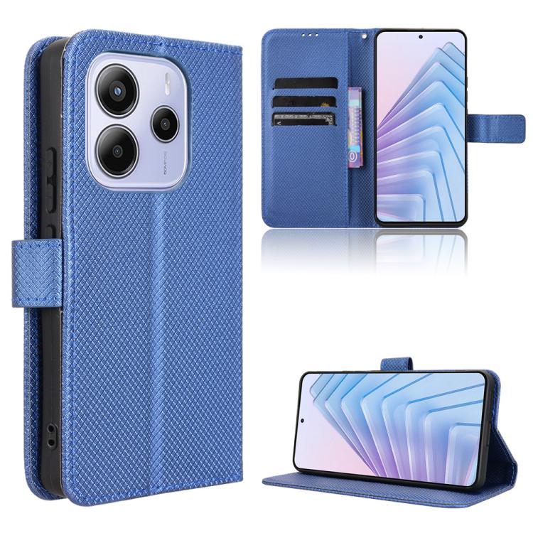 Diamond Texture Leather Phone Case, For Redmi A5 4G 173.3mm, For Redmi Note 14 4G 164.84mm EU Version, For Redmi Turbo 4 Pro 5G, For Redmi K80 / K80 Pro