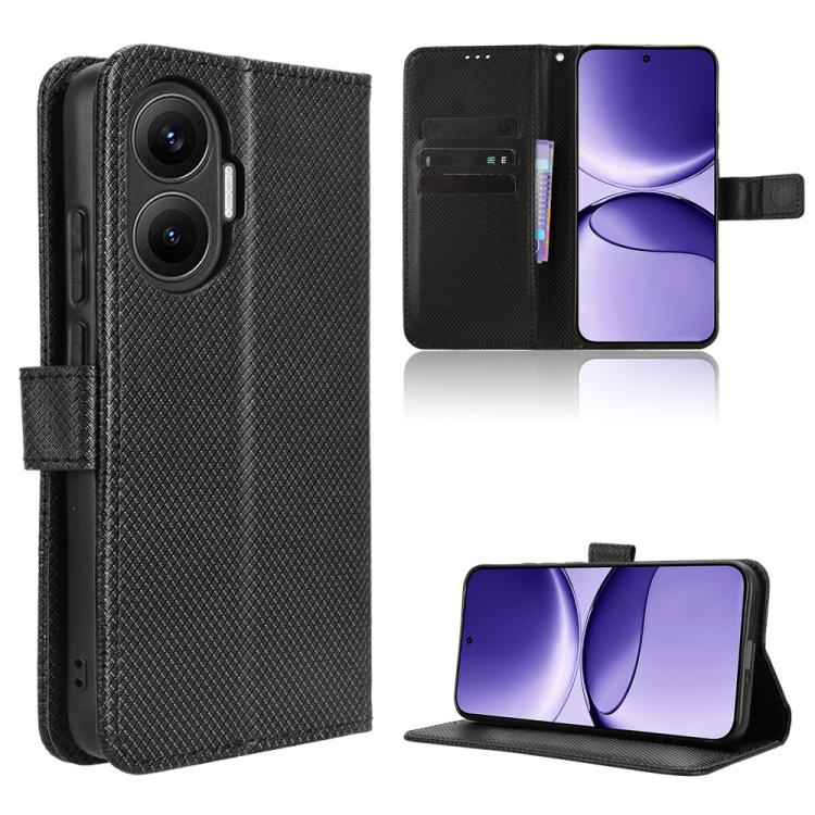 Diamond Texture Leather Phone Case, For Redmi A5 4G 173.3mm, For Redmi Note 14 4G 164.84mm EU Version, For Redmi Turbo 4 Pro 5G, For Redmi K80 / K80 Pro