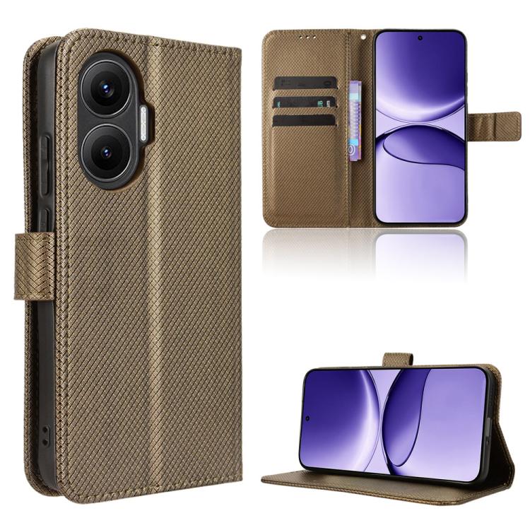 Diamond Texture Leather Phone Case, For Redmi A5 4G 173.3mm, For Redmi Note 14 4G 164.84mm EU Version, For Redmi Turbo 4 Pro 5G, For Redmi K80 / K80 Pro