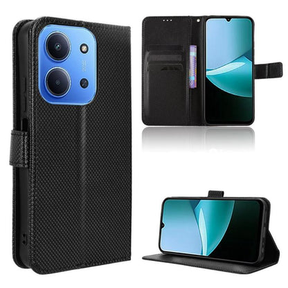 Diamond Texture Leather Phone Case, For Redmi 15C 5G / 4G Global 171mm / Poco C85 4G, For Redmi 15 5G / 4G EU 171mm, For Xiaomi 15T 5G, For Redmi K80 Ultra