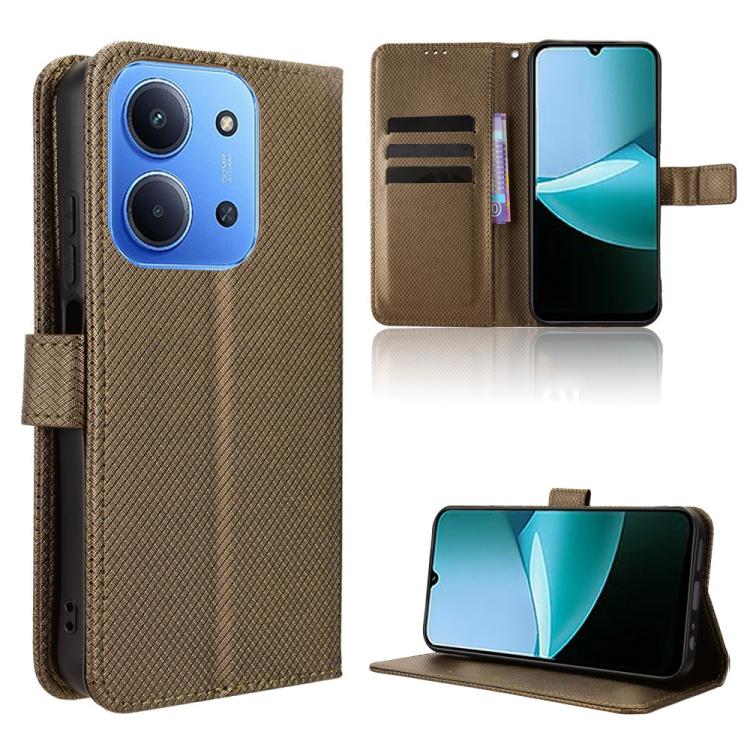 Diamond Texture Leather Phone Case, For Redmi 15C 5G / 4G Global 171mm / Poco C85 4G, For Redmi 15 5G / 4G EU 171mm, For Xiaomi 15T 5G, For Redmi K80 Ultra