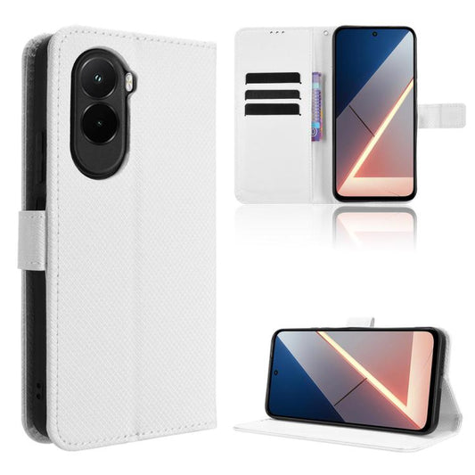 Diamond Texture Leather Phone Case, For Xiaomi Poco M7 4G 169mm, For Redmi 15 5G Global / 15 4G SEA 169.5mm, For Redmi 15C 5G / 4G Global 171mm / Poco C85 4G, For Redmi 15 5G / 4G EU 171mm