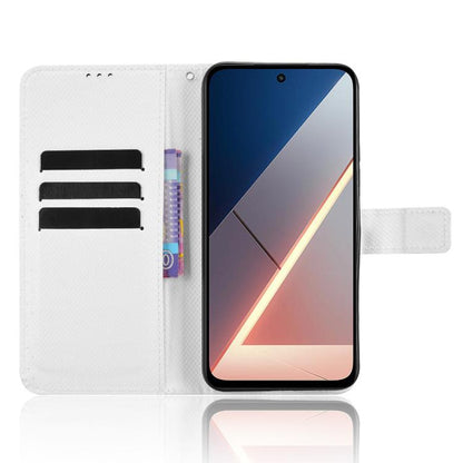 Diamond Texture Leather Phone Case, For Xiaomi Poco M7 4G 169mm, For Redmi 15 5G Global / 15 4G SEA 169.5mm, For Redmi 15C 5G / 4G Global 171mm / Poco C85 4G, For Redmi 15 5G / 4G EU 171mm