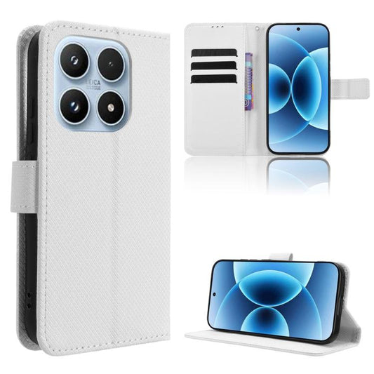 Diamond Texture Leather Phone Case, For Xiaomi 17, For Redmi 15C 5G / 4G EU 173mm / Poco C85 5G, For Xiaomi Poco M7 4G 169mm, For Redmi 15 5G Global / 15 4G SEA 169.5mm