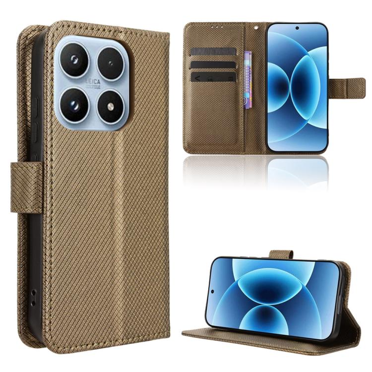 Diamond Texture Leather Phone Case, For Xiaomi 17, For Redmi 15C 5G / 4G EU 173mm / Poco C85 5G, For Xiaomi Poco M7 4G 169mm, For Redmi 15 5G Global / 15 4G SEA 169.5mm