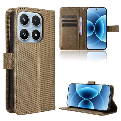 Diamond Texture Leather Phone Case, For Xiaomi 17, For Redmi 15C 5G / 4G EU 173mm / Poco C85 5G, For Xiaomi Poco M7 4G 169mm, For Redmi 15 5G Global / 15 4G SEA 169.5mm