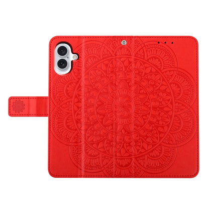 Flower Embossed Leather Phone Case, For iPhone 16
