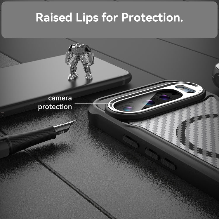 Carbon Fiber Texture MagSafe Translucent Phone Case