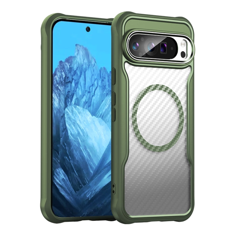 Carbon Fiber Texture MagSafe Translucent Phone Case, For Google Pixel 9a, For Google Pixel 9 Pro XL, For Google Pixel 9 Pro / 9