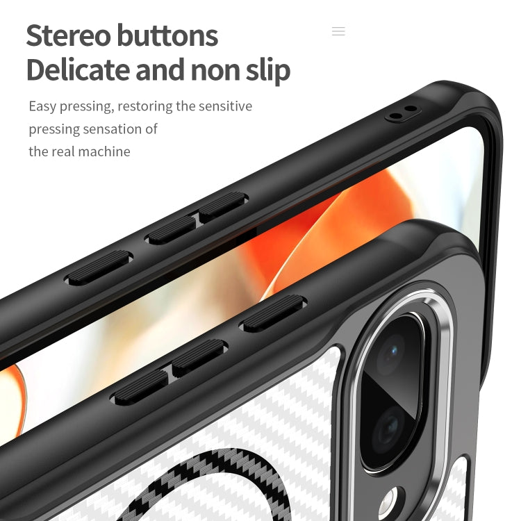 Carbon Fiber Texture MagSafe Translucent Phone Case, For Google Pixel 9a, For Google Pixel 9 Pro XL