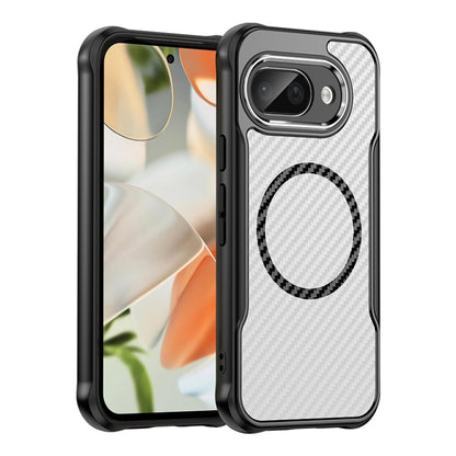 Carbon Fiber Texture MagSafe Translucent Phone Case, For Google Pixel 9a, For Google Pixel 9 Pro XL, For Google Pixel 9 Pro / 9